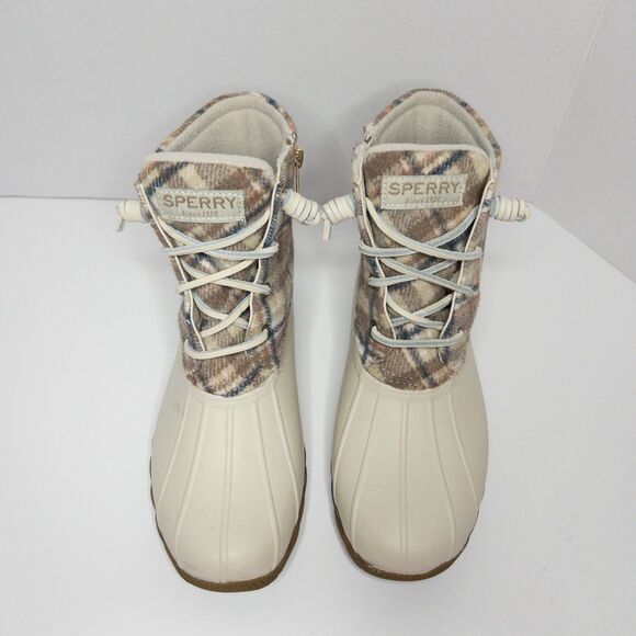 Sperry Duck Boots Women’s Plaid Waterproof Insulated Winter Boots Size 7 - Picture 3 of 16